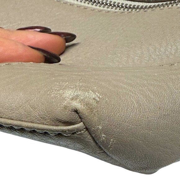 Fossil Cream & Gold Striped Leather Shoulder Bag – Large – Good Condition - Picture 8 of 9